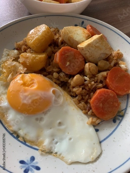 Obraz fried eggs with curry
