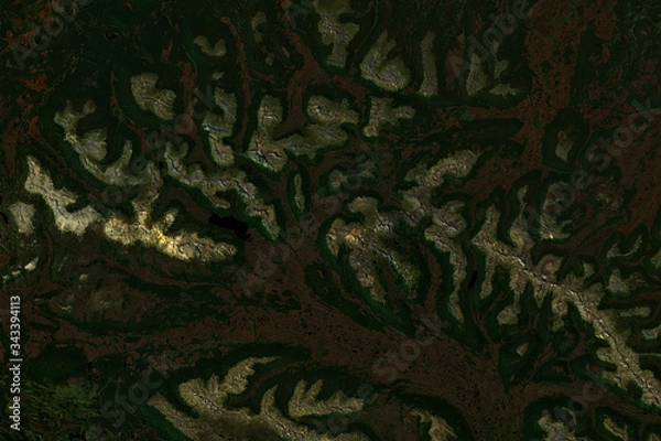 Fototapeta High resolution satellite image of landscape in Patagonia, Argentina - contains modified Copernicus Sentinel Data (2020)