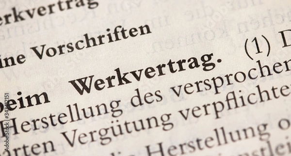 Fototapeta Werkvertrag in § 631 BGB