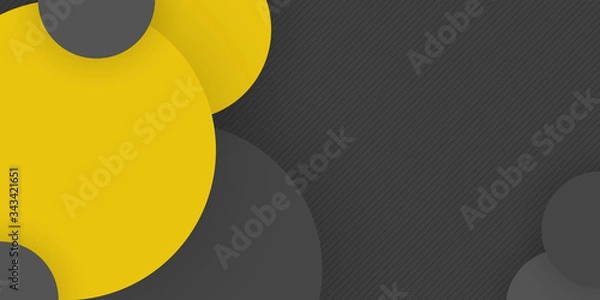 Fototapeta Abstract modern yellow circles background vector illustration. Suit for presentation, banner, cover, web, flyer, card, poster, wallpaper, and decoration
