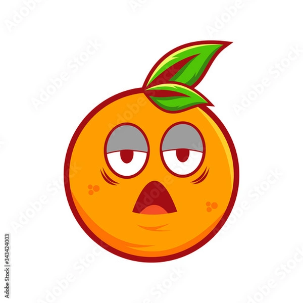 Obraz tired orange cute character illustration