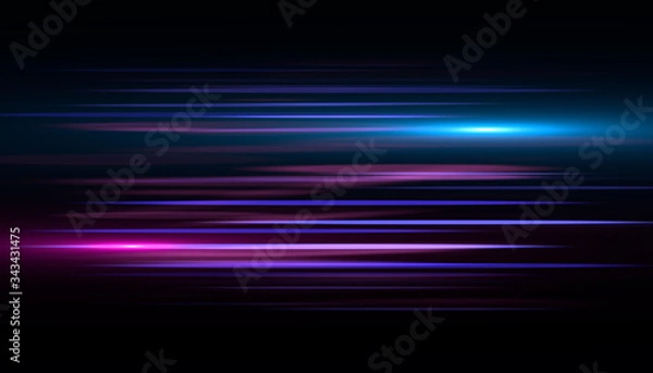 Fototapeta Glowing streaks.Beautiful light flares on dark background. Luminous abstract sparkling lined background. light effect wallpaper.