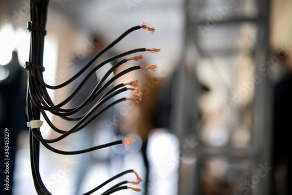 Obraz interior construction building site and electrical installation