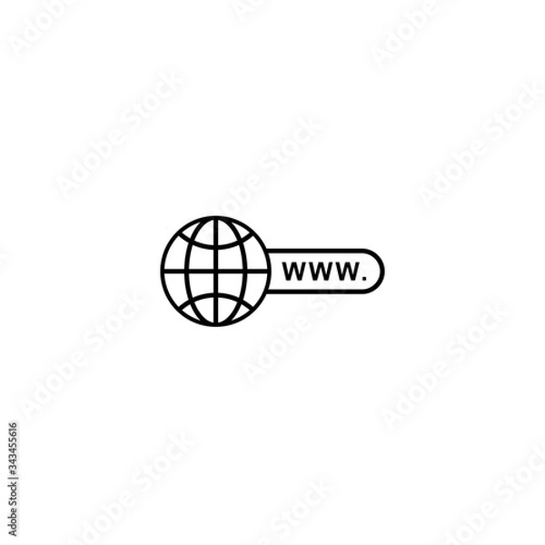 Obraz go to web icon vector. world icon, Globe icon vector