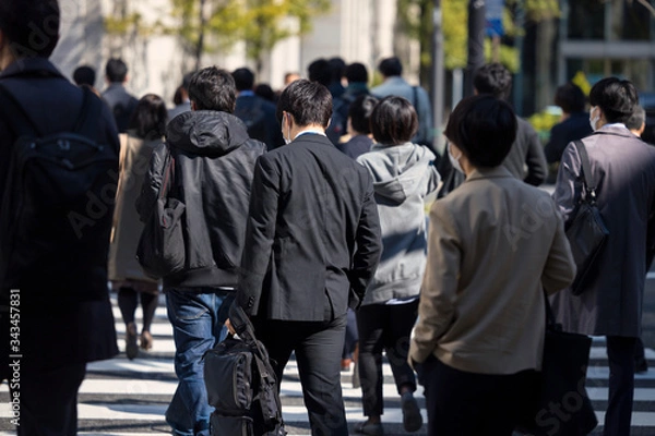 Obraz 朝の東京の通勤風景