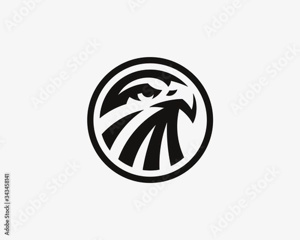 Fototapeta Eagle logo. Hawk emblem design editable for your business. Vector illustration.