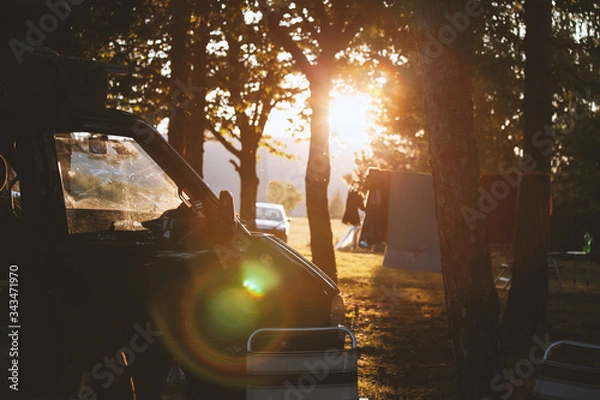 Fototapeta Campsite Sunset