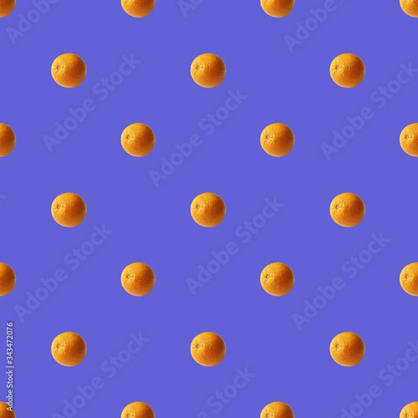 Fototapeta .Seamless pattern orange on a blue background. pattern.