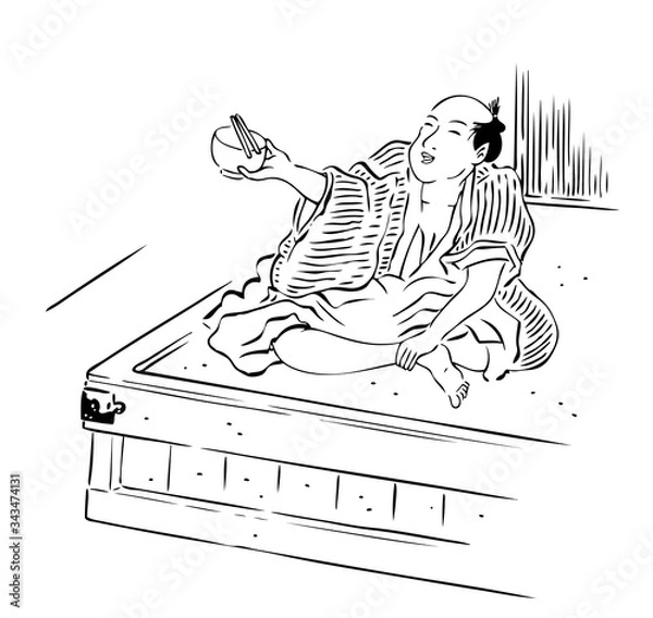 Obraz 蕎麦と江戸人１