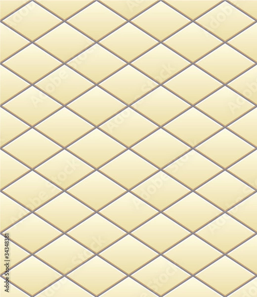 Fototapeta Vector pattern of diamonds beige tile