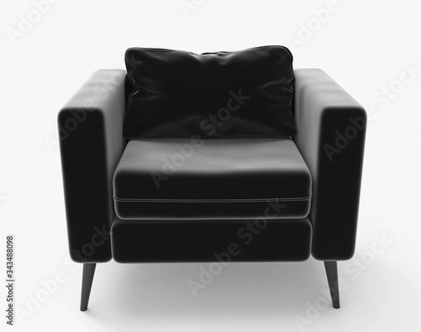 Fototapeta Black velvet sofa. Isolated on white. Clipping path. 3D Rendering.
clipping path, isolated on white, 3d rendering, cut out, furniture, ho