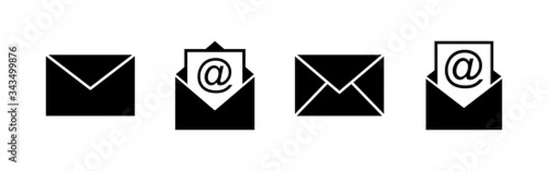 Obraz Mail icons set. E-mail icon. Envelope illustration. Message