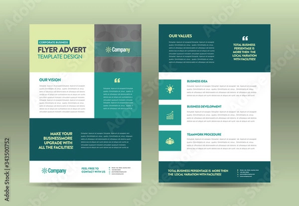 Fototapeta Corporate Business Flyer Design | Handout and leaflet design | Marketing sheet design