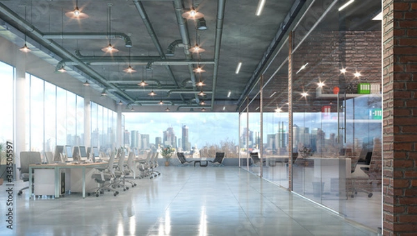 Obraz Modern office interior. 3d illustration