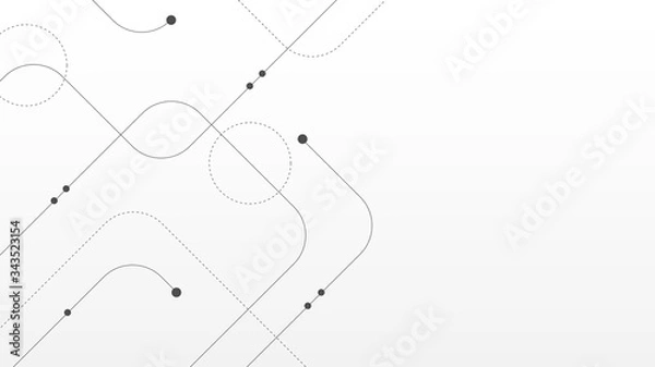 Obraz Abstract geometric connect lines and dots.Simple technology graphic background.Illustration Vector design Network and Connection concept.