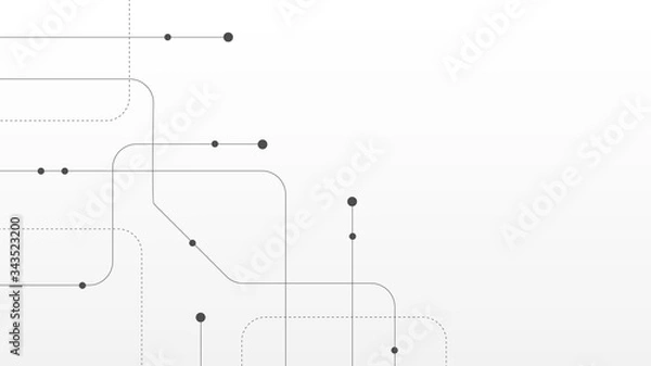 Fototapeta Abstract geometric connect lines and dots.Simple technology graphic background.Illustration Vector design Network and Connection concept.