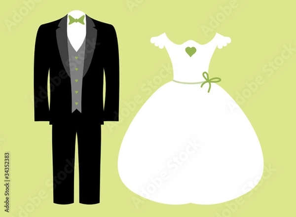 Obraz Wedding Groom & Bride Green