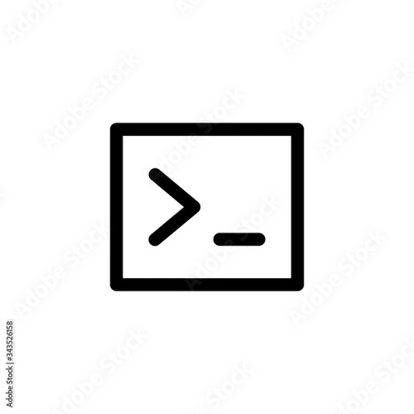 Obraz Terminal User Interface Outline Icon Logo Vector Illustration
