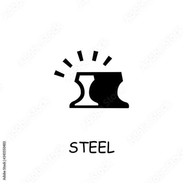 Obraz Steel flat vector icon
