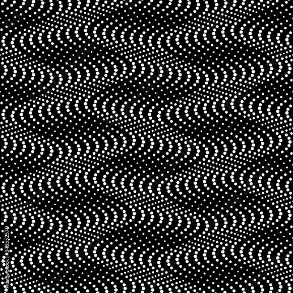 Fototapeta Vector geometric seamless pattern. Modern geometric background. Repeating geometric background. Wavy lines of dots.