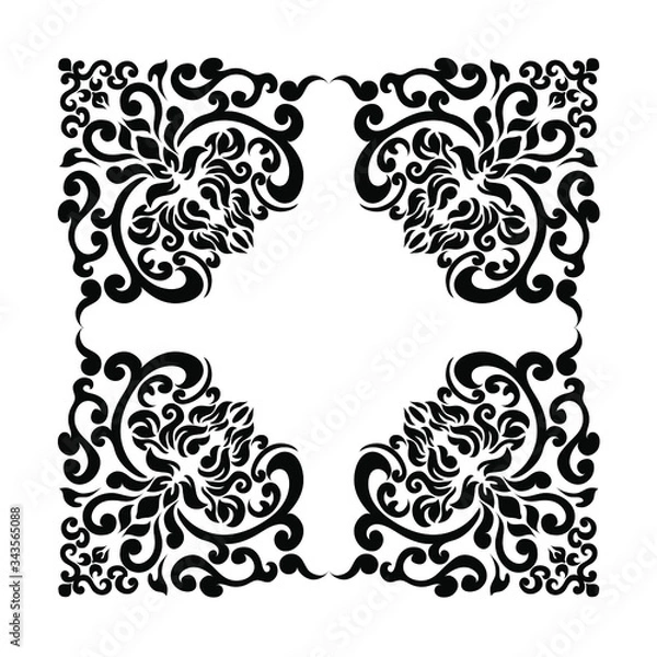 Obraz Damask pattern vector element. Classic luxury old-fashioned ornament grunge background. Royal victorian texture for wallpaper, textile, fabric, wrapping. Exquisite floral baroque patterns.