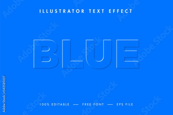 Fototapeta Blue Colour Modern Text Effect and Editable Text. 