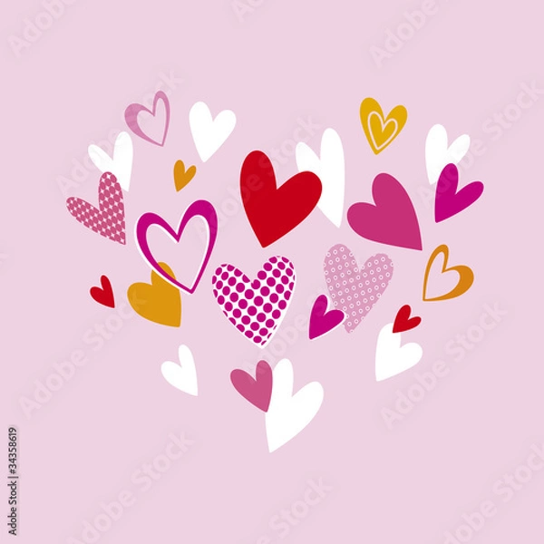 Fototapeta ハートのパターン・ピンク