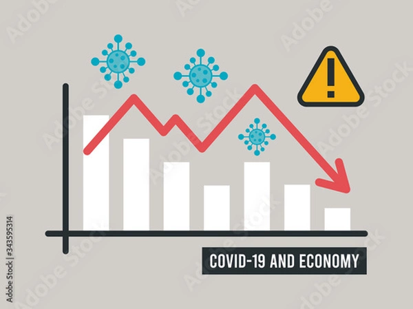 Fototapeta economic recession infographic with statistics bars