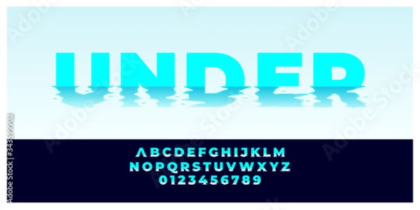 Obraz blue water effect font style design template