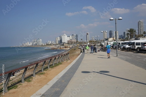 Fototapeta view of Tel Aviv Israel. Coastline.