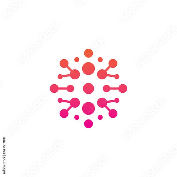 Fototapeta Abstract Round technology logo template vector icon