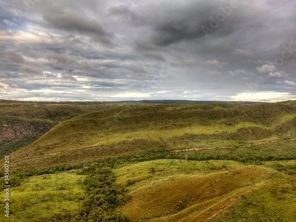 Fototapeta clouds over the hills