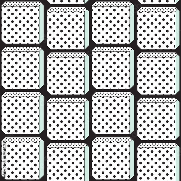 Obraz Vector seamless texture with sqaers and dots