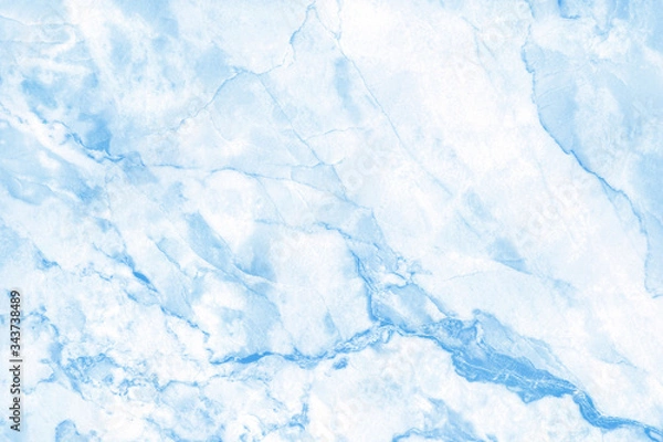 Obraz Blue pastel marble floor texture background with high resolution, counter top view of natural tiles stone in seamless glitter pattern and luxurious.