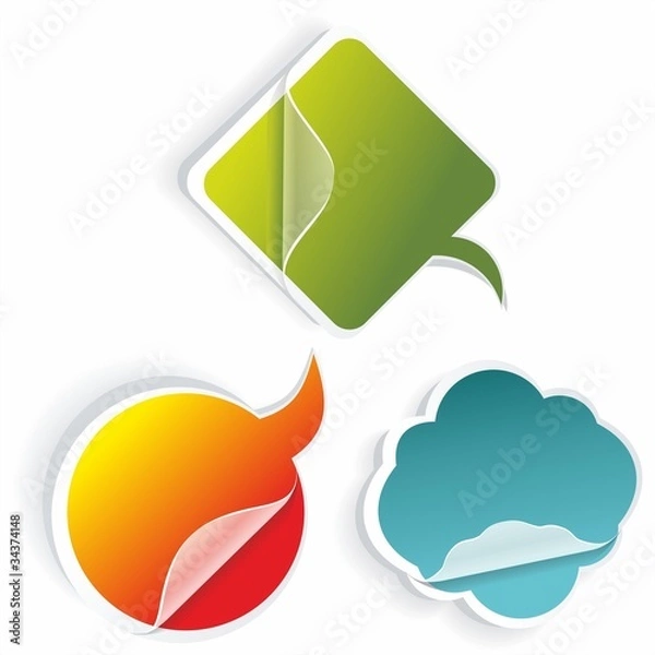 Fototapeta Multicolored stickers. Vector
