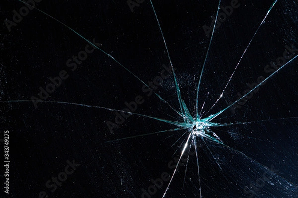 Obraz broken glass in dark background