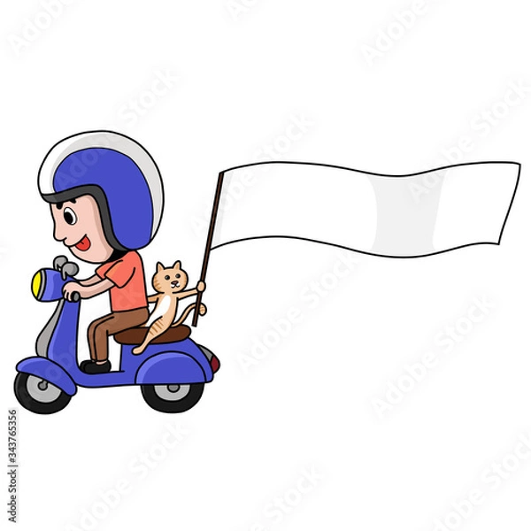 Obraz scooter with cat 1