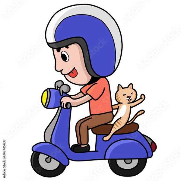 Obraz scooter with cat 2