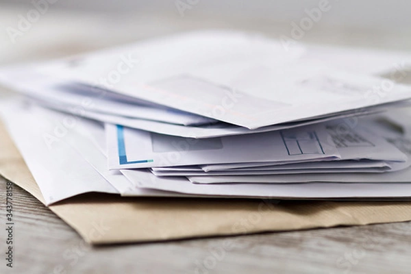 Obraz A stack of professional or invoice letters