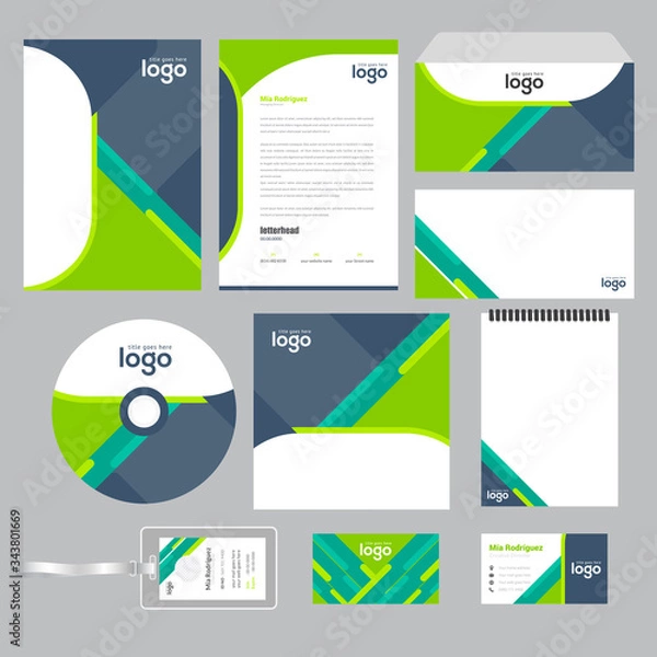 Fototapeta Corporate Brand Identity set. Business Mini Stationery Template Design.