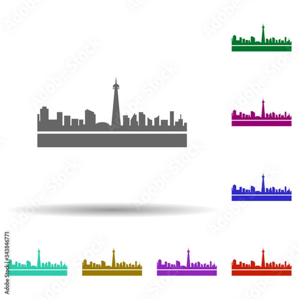 Obraz Toronto detailed skyline multi color icon. Simple glyph, flat vector of cities icons for ui and ux, website or mobile application