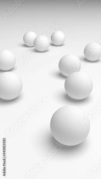 Obraz White abstract background. Lowpoly backdrop. Crumpled paper. 3D illustration