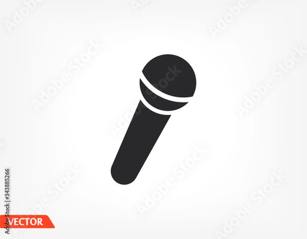 Fototapeta Microphone icon. Vector Eps 10 Design Flat illustration best sound recording