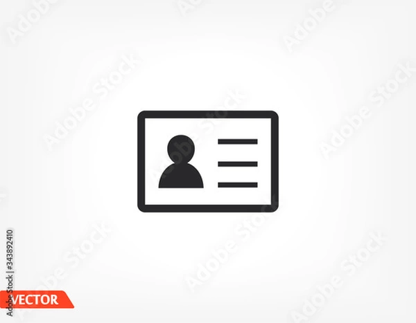 Fototapeta Identification card outline icon isolated on background. Identification card , Identification card logo,. Editable stroke. Vector illustration. Eps 10 Identification card