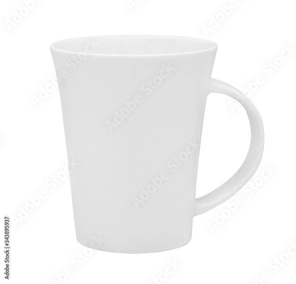 Obraz White ceramic mug isolated on white background with clipping path