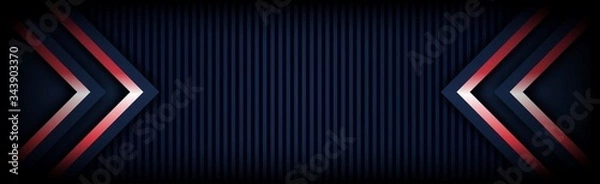 Fototapeta abstract of modern technology red light arrow with dark blue background
