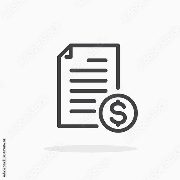 Obraz Invoice icon in line style. Editable stroke.