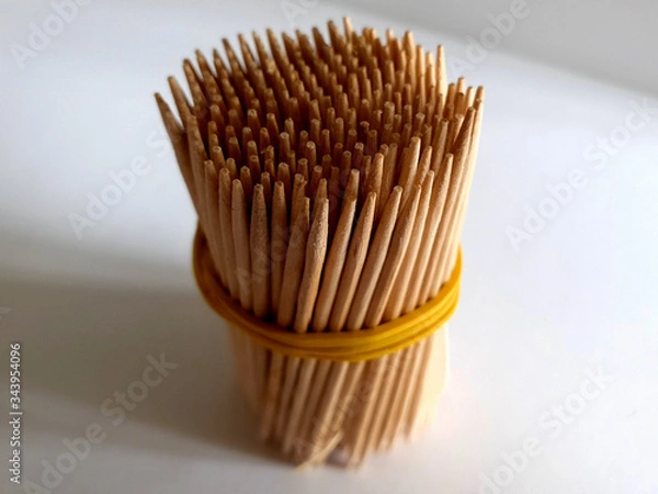 Fototapeta toothpicks on a white background.