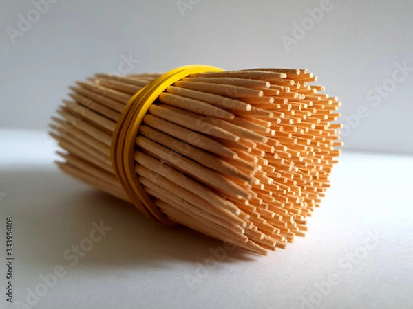 Fototapeta toothpicks on a white background.