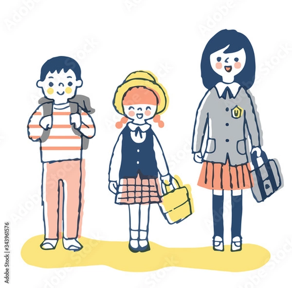 Fototapeta 笑顔の子供3人